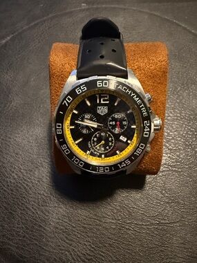 Tag Heuer Black and Yellow Chronograph Tachymeter Watch